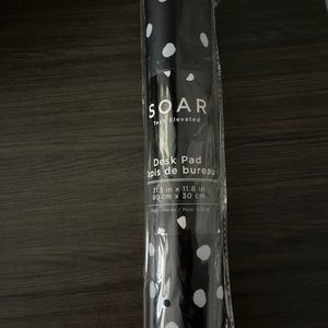 Soar Desk Pad black and white polka dot